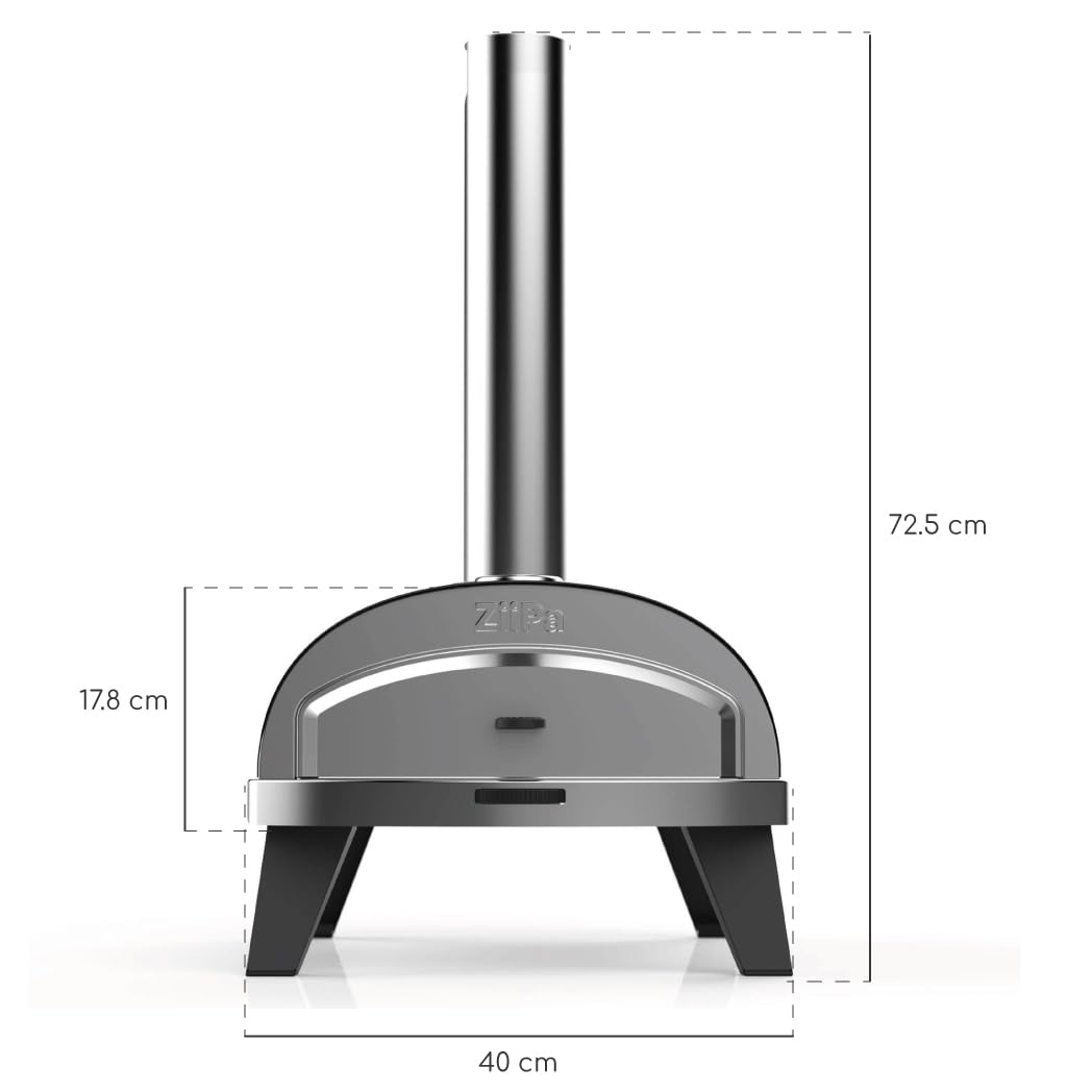 Four à Pizza à Pellets Piana Ardoise Ultra Compact 450°C 20 min Cuisson Express 90 sec Pierre Réfractaire Ø31 cm