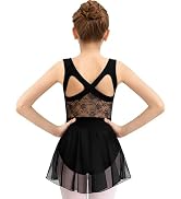 Sanmsoner Girls' Ballet Mesh Leotard with Splicing and Lining