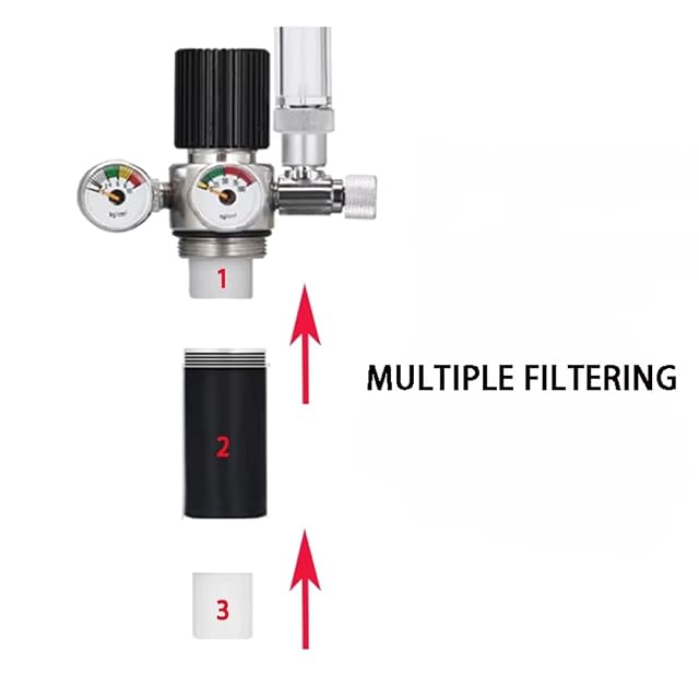 Foto 4 de 7 de Qussedser Filtro Generador de CO2 para Acuario, Medidor Doble, Control de CO2 para Pecera