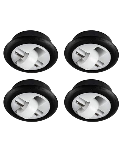 Gedotec Möbelrolle zum Einbohren Transportrollen ohne Bremse | Lenk-Rolle für Lauffläche hart | Gesamt-Ø 64 mm | Kunststoff Stollenrolle mit 50 kg Tragkraft | 4 Stück - Möbel-Gleitrolle zum Einlassen