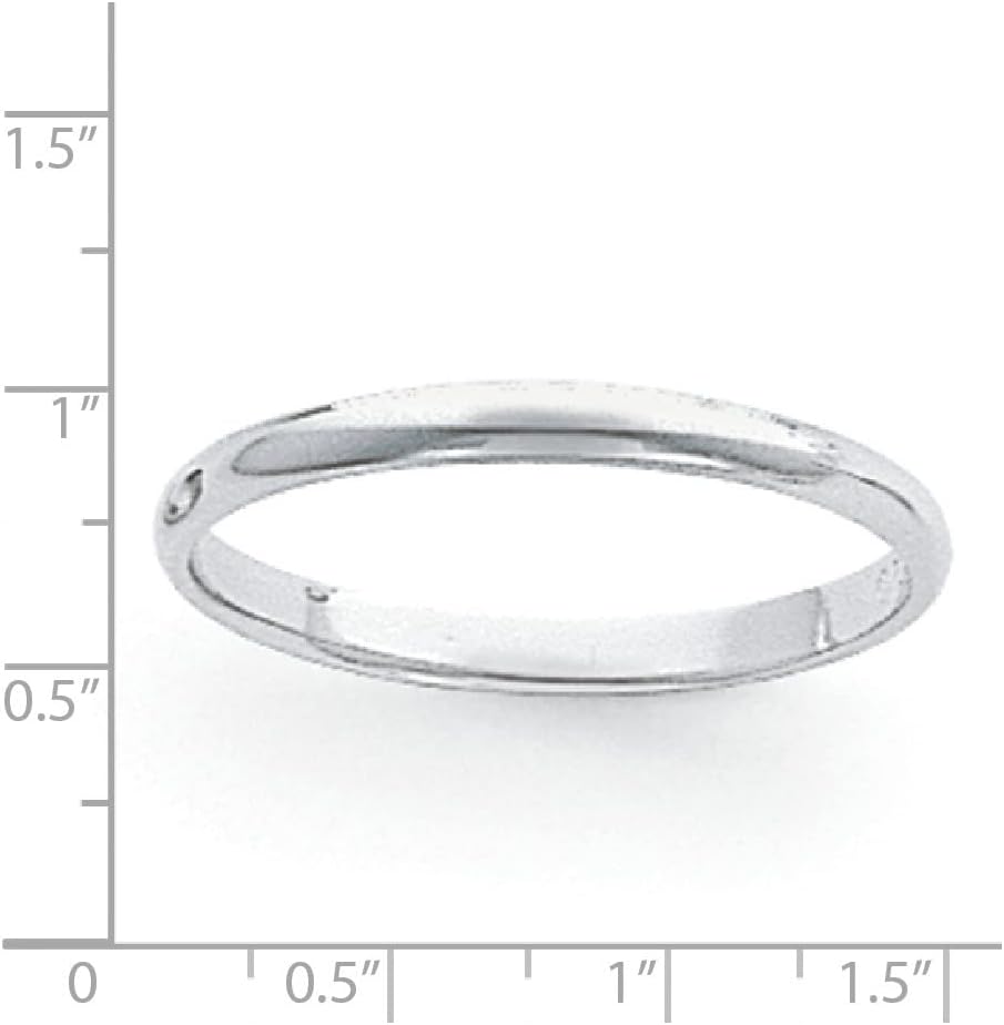 Diamond2Deal Platinum 3mm Half-Round Featherweight Engagement Wedding Band Ring Size 5