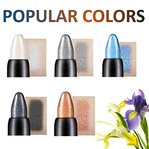 Wyblzpxz 5 Colors Glitter Eyeshadow Stick Color Set,Waterproof Shimmer Pearl Cream Eyeshadow Pencil,Long Lasting Smooth Eyeshadow Stick Eye Shadow Pencil Crayon Eye Shadow Stick Makeup #TOP2