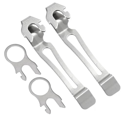 Nayciiy Quick-Release Pocket Clips + Lanyard Ring Set Stainless Steel Quick Release Multi-Tool Pocket Clip (2)