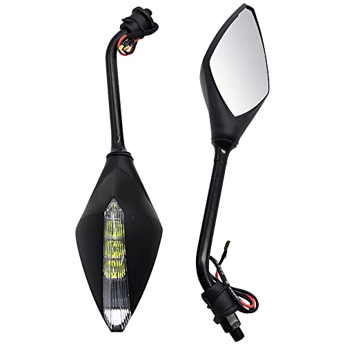 Rétroviseurs de moto Riloer, fer, rétroviseurs de moto en ABS avec verre haute définition, rétroviseur de moto à boulon de 10 mm avec clignotant
