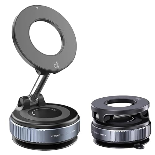 Soporte Movil Coche Ventosa para Magsafe Soporte Móvil Magnético Coche Ajustable 360° Adaptador Movil Coche para iPhone 16, 15, 14, 13, 12 Pro MAX Plus y Teléfonos Android