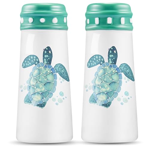 Turtle Salt and Pepper Shakers Coastal Ocean Nautical Decor Teal Kitchen Accessories and Decor Turquoise Kitchen Hawaiian Beach Salt Pepper Shakers Set Large Cute Sea Turtle Labor Day Gifts