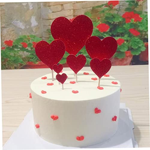 Amosfun 21 Pçs Cupcake Decoração De Coração Decoração De Casamento Topo De Bolo De Aniversário Cupca