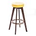 MOCHIYIA Stołki barowe żółte okrągłe wysokie taborety z litego drewna (brązowa rama) stołek barowy krzesła w minimalistycznym stylu stołki barowe w domu i kuchni 4 wysokości