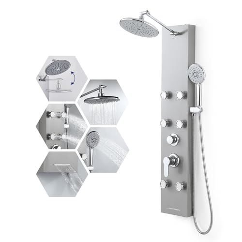 ROVATE 43-Inch 4-in-1 Rainfall Shower Panel