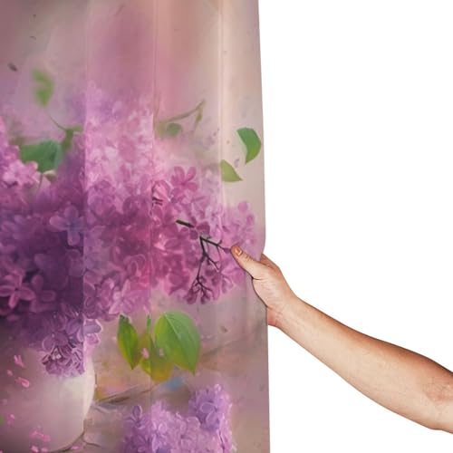 Rideau de douche imperméable lilas 183x183 cm avec 12 crochets - 8