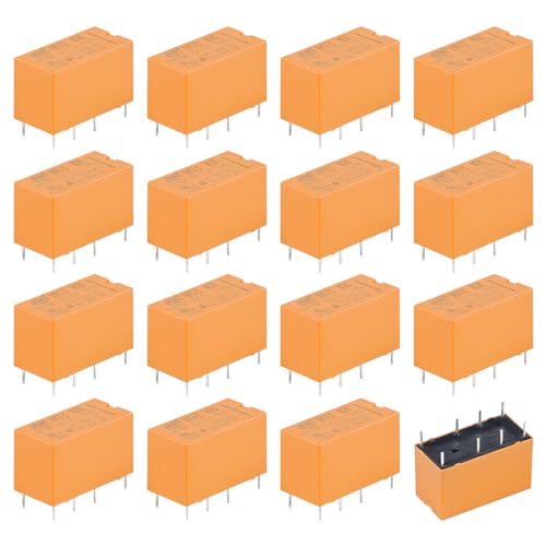 PCB Mount Power Relay Coil, 16 Stück PCB Leistungsrelais 5V, Spulenspannung Relais K19F-DC5V, Mini Leistungsrelais 8 Pins, Power Relay, Mini Relais für Printmontage