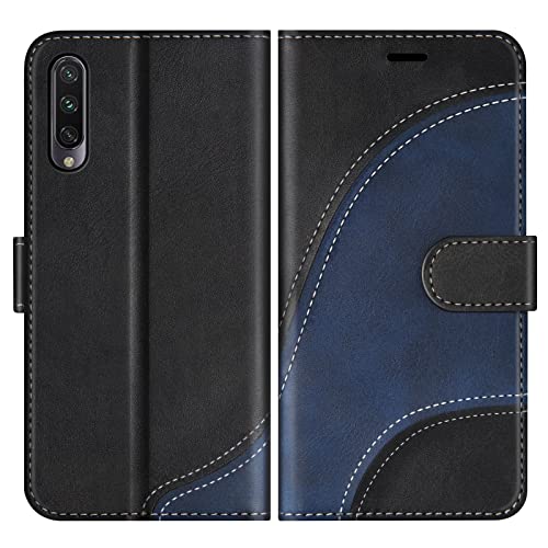 BoxTii Cover per Xiaomi Mi 9 Lite/Mi A3 Lite/Mi CC9, Custodia in PU Pelle Portafoglio per Xiaomi Mi 9 Lite/Mi A3 Lite/Mi CC9, Magnetica Cover a Libro con Slot per Schede, Nero