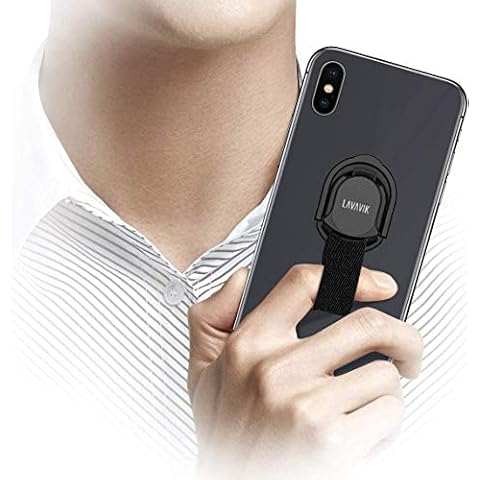 LAVAVIK Magnetic Phone Ring Holder, Removable Ergonomic Finger Loop Kickstand with Magsafe, Phone Gripper for Back of Phone Cases, Compatible with Magnet Car Mount and Wireless Charging Cover