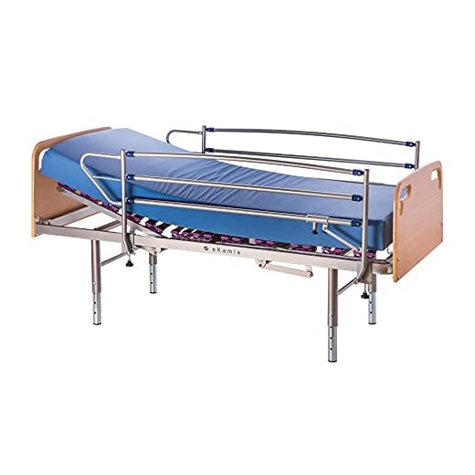 ekamia - Cama Geriátrica Eléctrica con Colchón Sanitario HR, Patas Regulables, Cabecero, Piecero y Barandilla - 90cm x 190cm