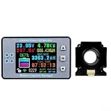 Zoegneer Misuratore di batteria wireless DC 120 V 100 A con display LCD da 2,4 pollici per tensione corrente AH SOC capacità residua e monitoraggio della temperatura in sistemi solari RV Marine