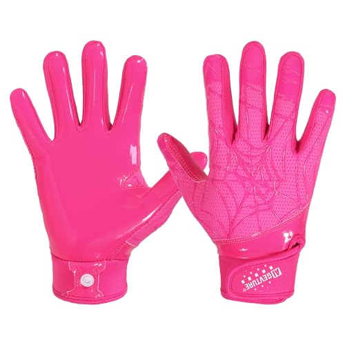 AIGEVTURE Youth Football Gloves Best Gifts for Kids Receiving Gloves Boys Girls Hot Pink Medium