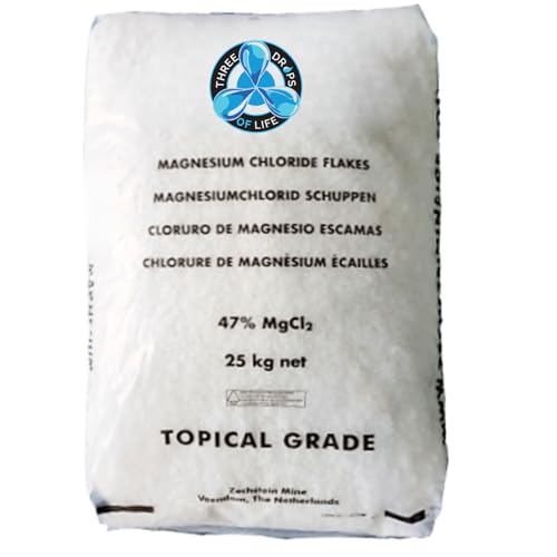Magnesium Bath Flakes of Pure and All Natural Zechstein Inside Protocol, Netherlands Direct Magnesium Chloride for Bath and Foot Soaks, Bulk 56lb Bag - 25kg
