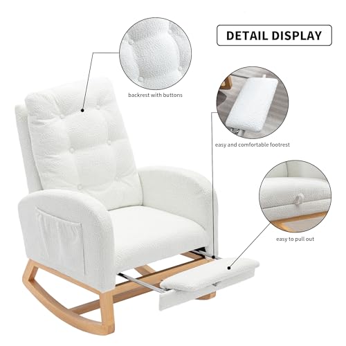 Sillón Mecedor Ergonomico Plegable Blanco miniatura 3