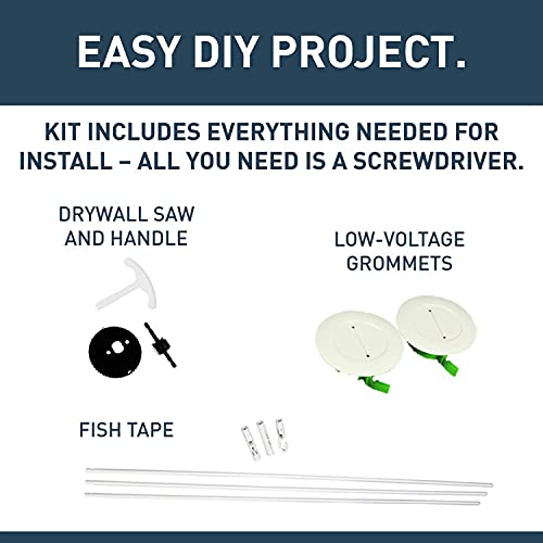 Legrand - Wiremold CMK60 Hides Cords Mount Cable Pass Through, White Wall Grommet Kits