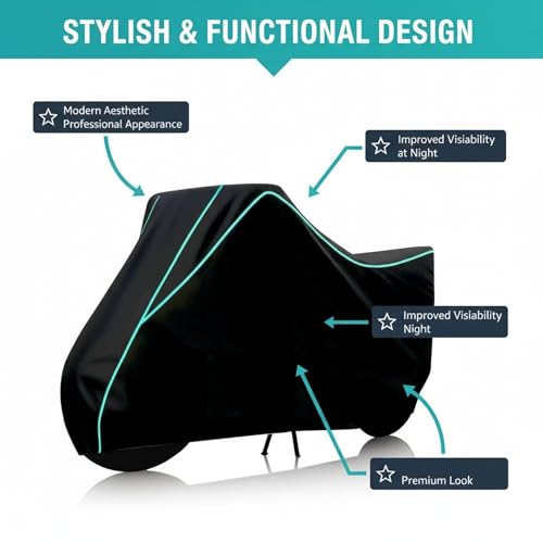 Image of Strong 100% Water Resistance Apache RTR 160 Bike Cover | Motorcycle Body Cover for Rain & Sun | UV Protection, Dustproof, Scratch Resistant, Windproof, Heat Resistant, Vehicle Specific Fit