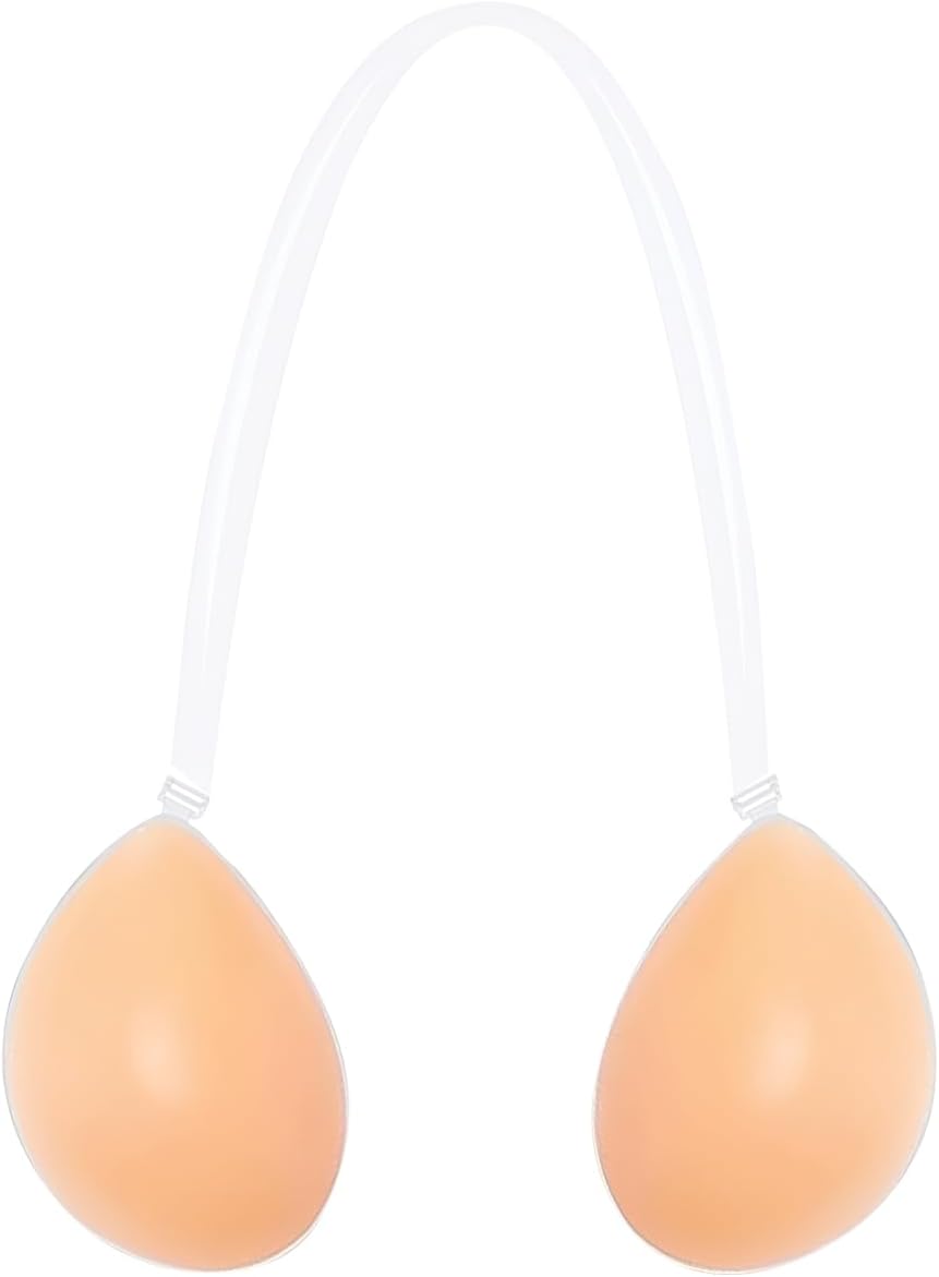 Silicone Lifting Adhesive Bra|2-Way Wear Strapless/Halter Neck, Reusable Invisible Nipple Covers for Women