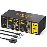 KVM Switch 3 Monitors 2 Computers HDMI 4K