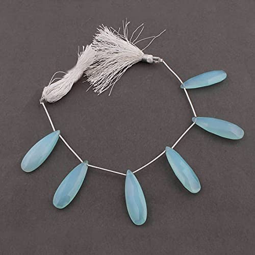 Chalcédoine lavande briolettes poires allongées haut de gamme 36mm pour joaillerie fine SB3234