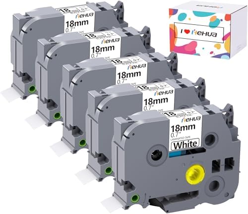 2-Pack TZe241 / TZ241 Label Tape - 3/4" Black On White, 18mm, For Brother P-Touch Printers, 26.2ft Each