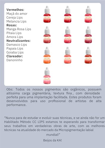 Kit Nobreza Cc Lips 5 Cores 5ml Cada Micropigmentação Labial