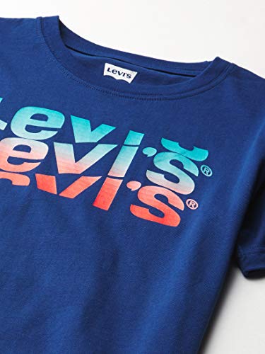Levi's Boys' Graphic T-Shirt, Navy/Swirl, 7 #TOP2