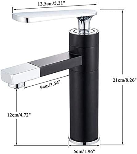Robinet de lavabo anti-éclaboussures noir et blanc pour rénover une salle de bains