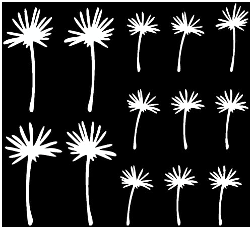 Samunshi® Pusteblume Schirmchen Wandtattoo 4 mal 14cm + 9 mal 9cm weiß