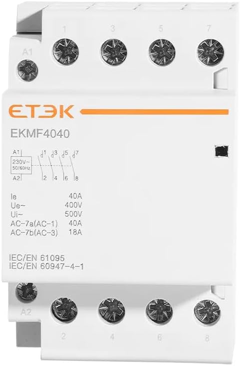 AC Contactor Magnetic Modular 220V AC 40A 4P NC NO Automatic Contactor (4NO)