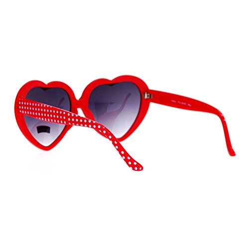 SA106 Polka Dot Print Plastic Heart Shape Cute Womens Sunglasses3