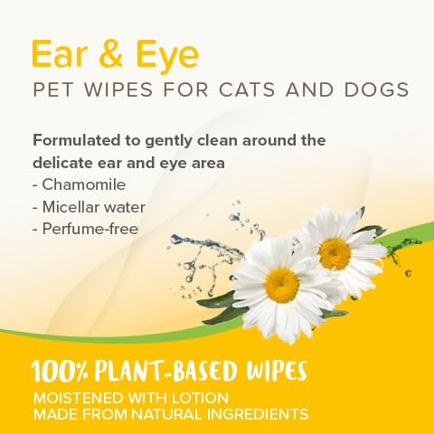 Beaphar - Pet Wipes – Ear & Eye Wipes for Cats & Dogs - Gently cleans around delicate eyes & ears – 100% Plant-Based, Biodegradable Wipes – With Chamomile – 30 Wipes – pH neutral - no perfume - Image 3