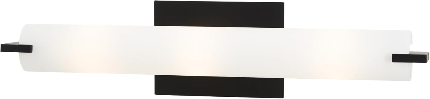 GEORGE KOVACS P5044-66A Kovacs Wall Sconce, 3-Light, 180 Total Watts, 4.75-in H x 20.5-in W, Coal Black