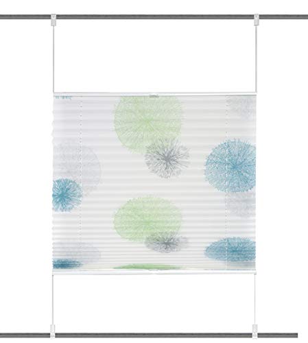 Clever-Kauf-24 GmbH Klemmfix Plissee Rawlins grün blau | Up an Down | 8 Verschiedene Größen | (BxH 70x210cm)