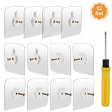 12-Set pegatina autoadhesiva de montaje en pared con tornillos desmontables con 2 formas diferentes en el centro - redondo y floral, muy bonito y encantador; mientras que los tornillos son de diferente longitud, 16mm y 10mm, cada uno tiene 6pcs, para satisfacer diferentes necesidades en nuestra habitación