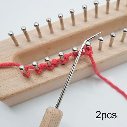 Nishiyuenyi 3X 2 Pieces Crochet Hooks with Wooden Handle Loom Knit Hooks Hooks Ergonomic Loops Hand Braided Tool Suitable for Gift Giving Knitting Crafts — view 2