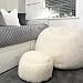 rucomfy Beanbags Hygge Faux Fur Bean Bag Chair for Adults - Extra Large Luxurious Fluffy Seating for Home Lounge and Bedroom - Arrives with Filling - 80 x 110cm (Natural)
