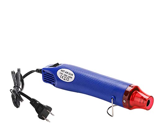 Mini Heat Gun-Paint Dryer Hot Air Blower for Craft Epoxy Heater Embossing Stamps PVC Resin 300 EVA Tubing Pen Shrink Heatcraft Heady Blow Wax Emboss Hotmelt Foam Wrap Tool (Blue)