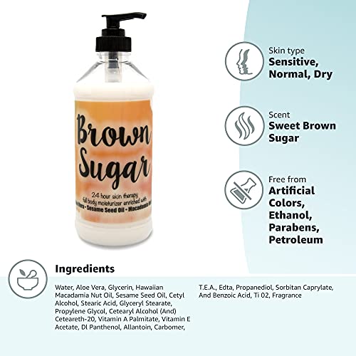 The Lotion Company 24 Hour Skin Therapy Lotion, Full Body Moisturizer, Paraben Free, Made In Usa, Sweet Brown Sugar Fragrance, W/Aloe Vera,16 Ounces #TOP7