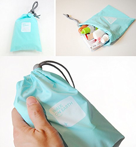 Jackie 4 In 1 Blue Universal Waterproof Water Resistent Storage Bag Drawstring Bag For Home School Travel Outdoor #TOP1