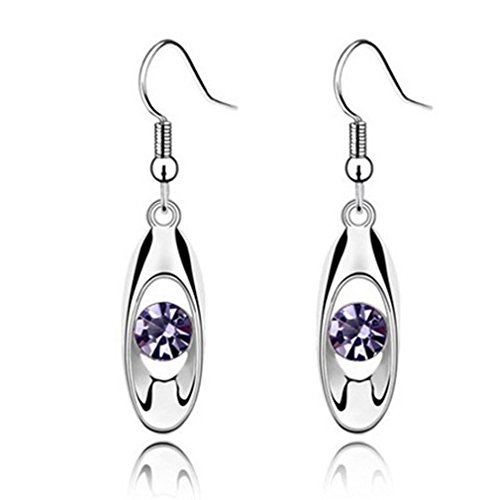 Iumer Fashion Crystal Drop Earring Oval Dangle Earrings