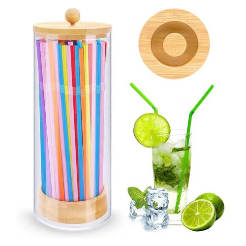50% Off Acrylic Straw Dispenser with 100 Colorful Straws