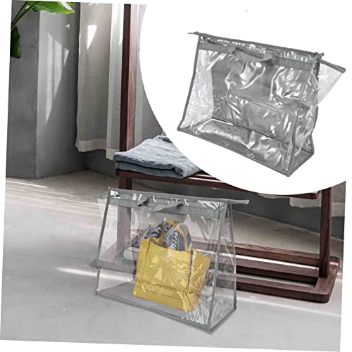 PartyKindom Hanging Pouch Storage Bag Wardrobe Bag Organizer Garment Space Saver Purse Organizer Pvc Nylon Straps3