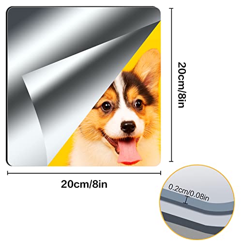 4 Pieces Acrylic Flexible Mirror Sheets, 8 X 8 Inch Self Adhesive Mirror Tiles Mirror Wall Stickers Non Glass Acrylic Safety Mirror For Diy Craft Home Wall Decoration Mirror Thickness 0.08 In #TOP1