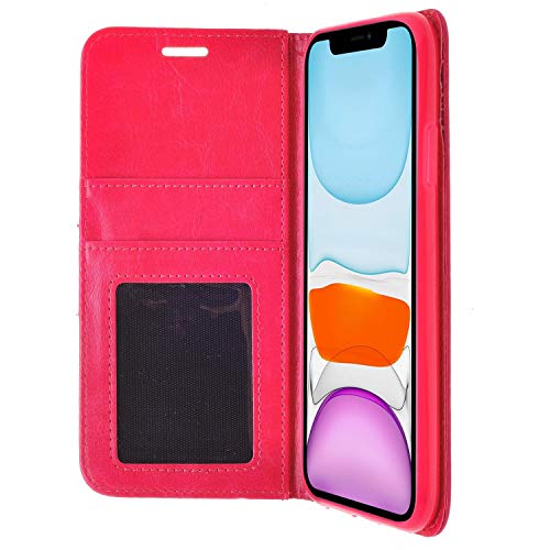 ZIZO Wallet Folio Series for iPhone 11 Pro Max Case - Magnetic Flap Closure with Credit Card and ID Holder - Pink Leather