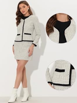 Mango geruite tweed jasje olijfgroen