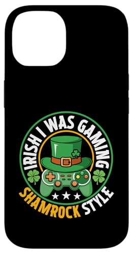 Coque pour iPhone 14 Irish I Was Gaming Shamrock Style Funny St Patricks Day